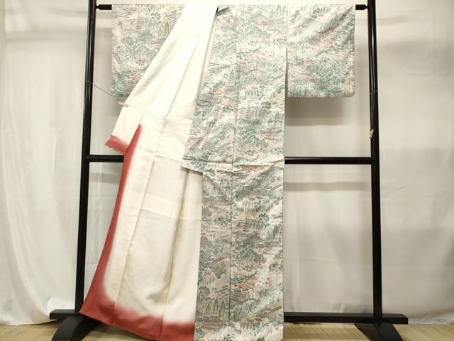 平和屋着物■本場染大島紬　樹林風景文　正絹　逸品　CABI8075ev
