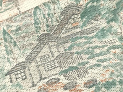 平和屋着物■本場染大島紬　樹林風景文　正絹　逸品　CABI8075ev