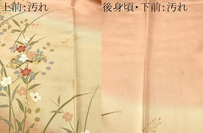 平和屋着物■訪問着　流水地紙草花文　暈し染め　金彩　正絹　逸品　CABI8077ev