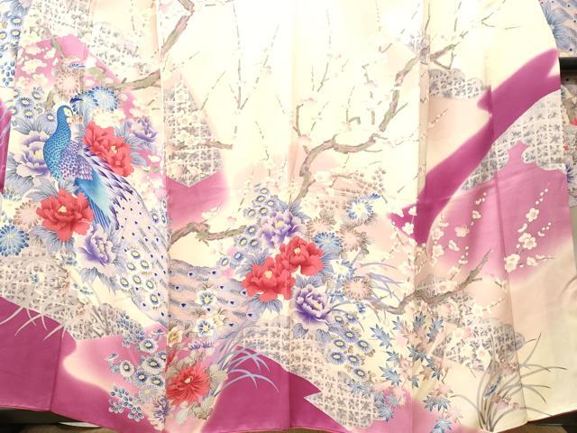 平和屋着物■豪華振袖　孔雀枝花文　暈し染め　正絹　逸品　CABI8081ev