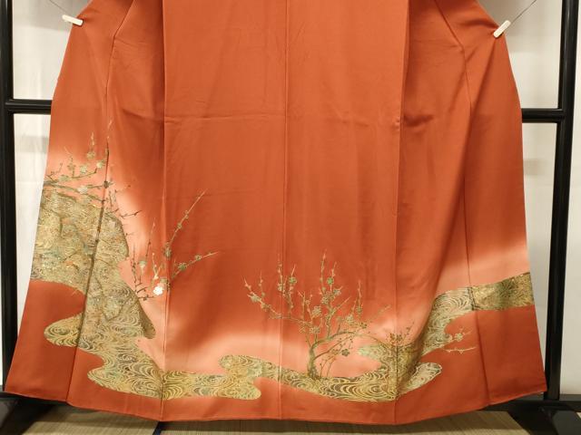 平和屋着物■豪華色留袖　流水枝梅文　暈し染め　金彩　さが美扱い　正絹　逸品　CABI8084ev