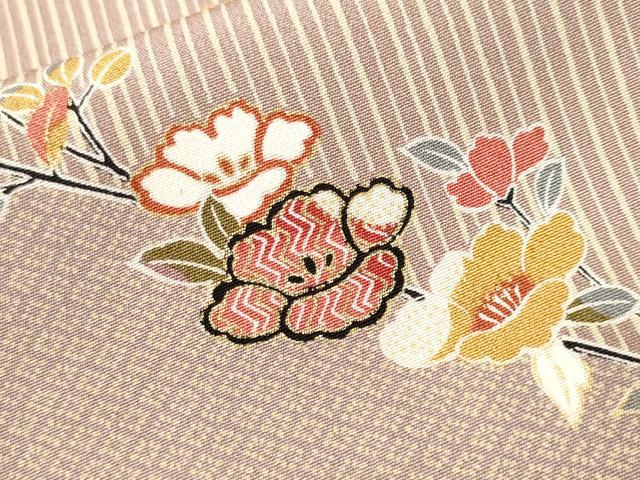 平和屋着物■上質な小紋　斜線吉祥花文　金彩　正絹　逸品　CABI8089ev