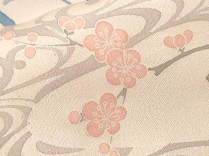 平和屋着物■訪問着　流水枝花文　暈し染め　正絹　逸品　CABI8090ev