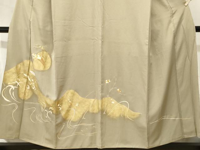 平和屋着物■豪華色留袖　駒刺繍　飛鶴枝花文　金彩　正絹　逸品　CABI8091ev