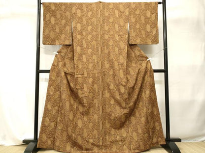 平和屋着物■上質な小紋　切嵌鳳凰花文　正絹　逸品　CABI8094ev