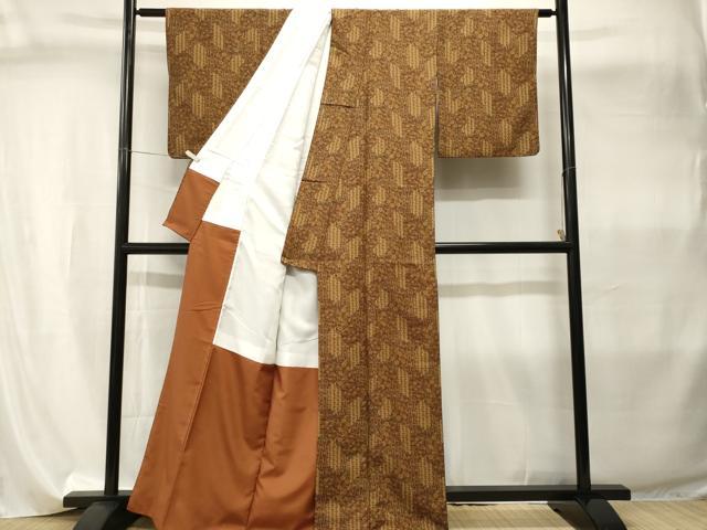 平和屋着物■上質な小紋　切嵌鳳凰花文　正絹　逸品　CABI8094ev