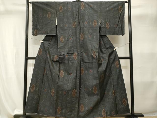 平和屋着物■本場大島紬　蜀江花菱文　正絹　逸品　CABI8095ev