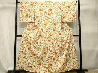 平和屋着物■小紋　枝花文　洗える着物　CABI8098ev