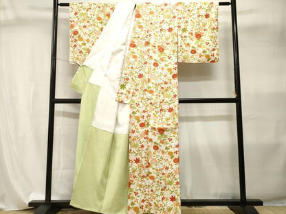 平和屋着物■小紋　枝花文　洗える着物　CABI8098ev