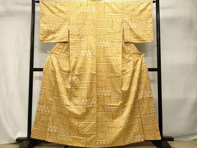 平和屋着物■小紋　亀甲草花文　洗える着物　CABI8101ev