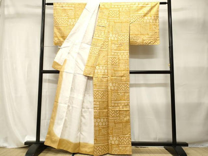 平和屋着物■小紋　亀甲草花文　洗える着物　CABI8101ev