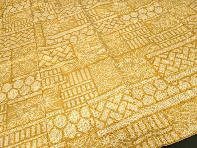 平和屋着物■小紋　亀甲草花文　洗える着物　CABI8101ev
