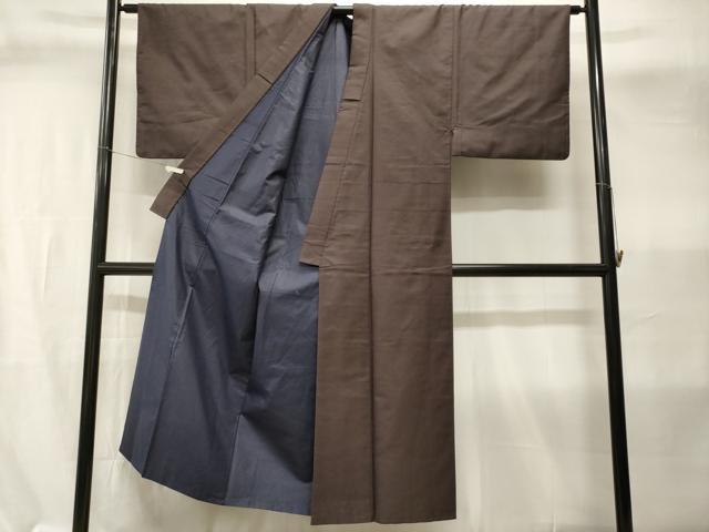 平和屋着物■男性　紬　黒鳶色　正絹　逸品　CABI8105ev