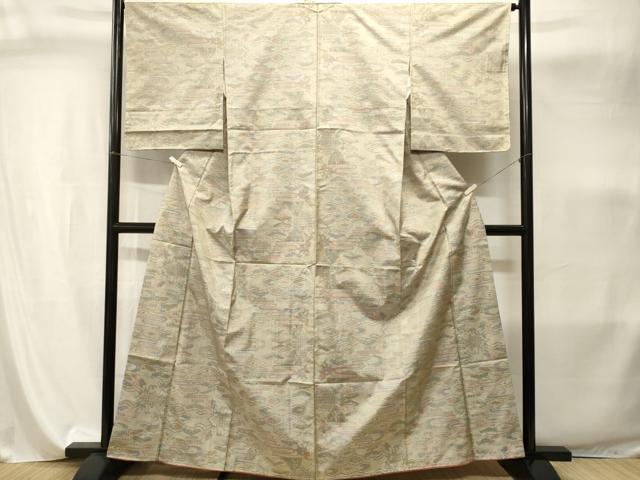 平和屋着物■本場大島紬　7マルキ　幾何学松文　正絹　逸品　CABI8116ev