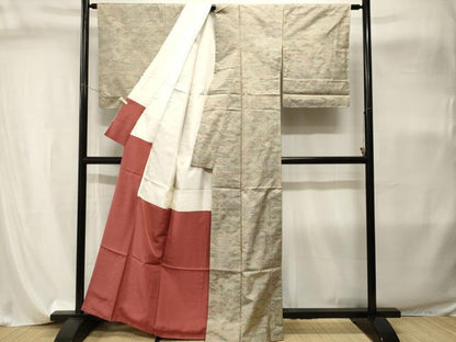 平和屋着物■本場大島紬　7マルキ　幾何学松文　正絹　逸品　CABI8116ev