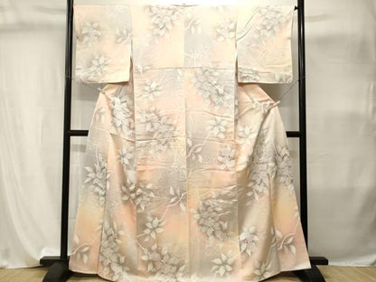 平和屋着物■上質な小紋　枝花文　暈し染め　正絹　逸品　CABI8118ev