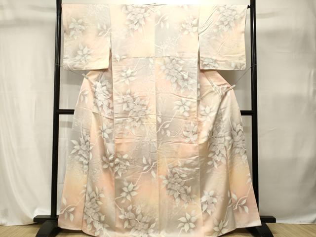平和屋着物■上質な小紋　枝花文　暈し染め　正絹　逸品　CABI8118ev