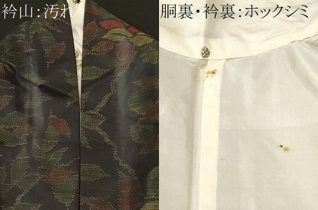 平和屋着物■本場大島紬　枝花文　舞葉文　正絹　逸品　CABI8124ev