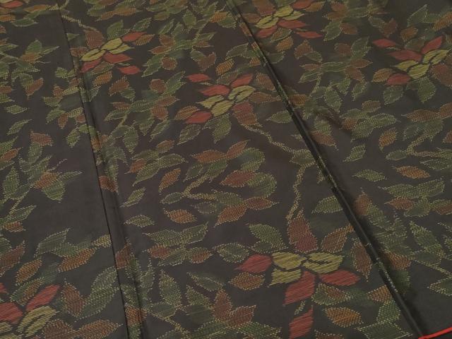平和屋着物■本場大島紬　枝花文　舞葉文　正絹　逸品　CABI8124ev