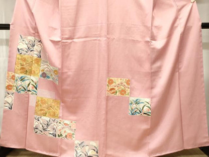 平和屋着物■訪問着　駒刺繍　色紙吉祥枝花文　金彩　正絹　逸品　CABI8126ev