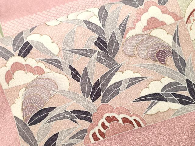 平和屋着物■訪問着　駒刺繍　色紙吉祥枝花文　金彩　正絹　逸品　CABI8126ev