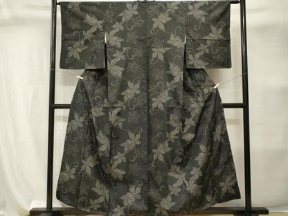 平和屋着物■上質な紬　楓　蔦の葉唐草文　正絹　逸品　CABI8127ev