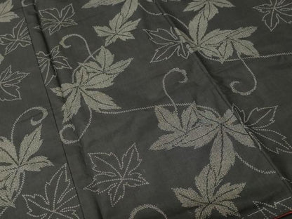 平和屋着物■上質な紬　楓　蔦の葉唐草文　正絹　逸品　CABI8127ev