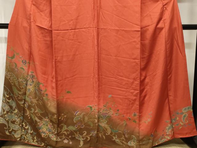 平和屋着物■訪問着　鳳凰更紗花唐草文　暈し染め　金彩　正絹　逸品　CABI8135ev