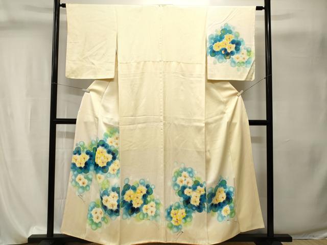 平和屋着物■上質な小紋　草花文　暈し染め　金彩　正絹　逸品　CABI8137ev