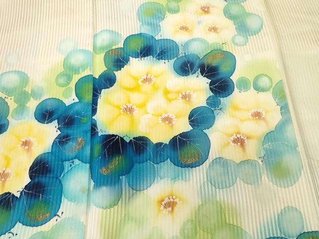 平和屋着物■上質な小紋　草花文　暈し染め　金彩　正絹　逸品　CABI8137ev