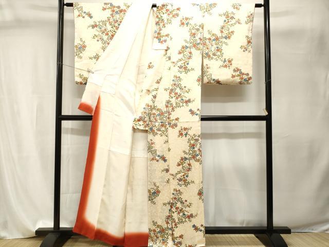 平和屋着物■上質な小紋　枝菊花文　金彩　正絹　逸品　CABI8140ev