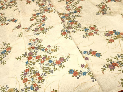 平和屋着物■上質な小紋　枝菊花文　金彩　正絹　逸品　CABI8140ev