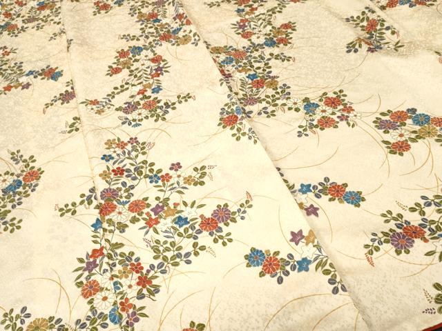 平和屋着物■上質な小紋　枝菊花文　金彩　正絹　逸品　CABI8140ev