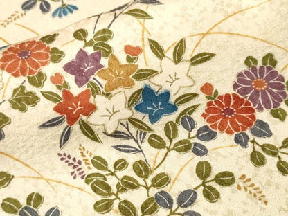 平和屋着物■上質な小紋　枝菊花文　金彩　正絹　逸品　CABI8140ev
