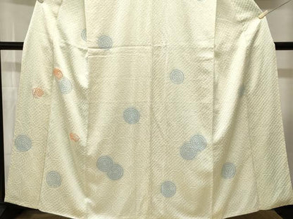 平和屋着物■中国三大刺繍　相良刺繍　色留訪問着　絞り　地紙丸文　正絹　逸品　CABI8145ev