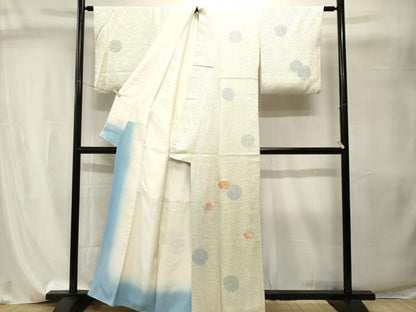 平和屋着物■中国三大刺繍　相良刺繍　色留訪問着　絞り　地紙丸文　正絹　逸品　CABI8145ev