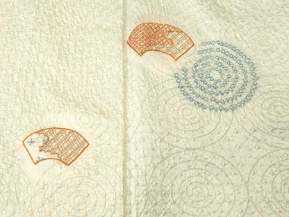 平和屋着物■中国三大刺繍　相良刺繍　色留訪問着　絞り　地紙丸文　正絹　逸品　CABI8145ev