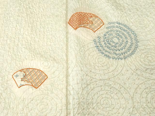 平和屋着物■中国三大刺繍　相良刺繍　色留訪問着　絞り　地紙丸文　正絹　逸品　CABI8145ev