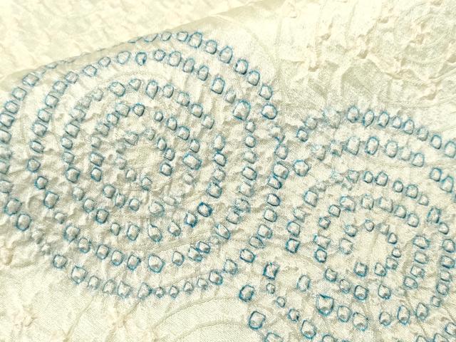 平和屋着物■中国三大刺繍　相良刺繍　色留訪問着　絞り　地紙丸文　正絹　逸品　CABI8145ev