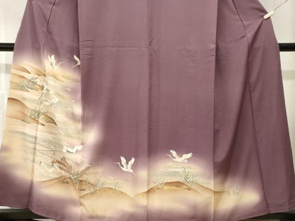 平和屋着物■豪華色留袖　立波飛鶴文　暈し染め　金銀彩　正絹　逸品　CABI8149ev