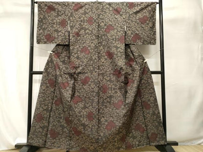 平和屋着物■本場大島紬　7マルキ　草花文　正絹　逸品　未使用　CABI8150ev