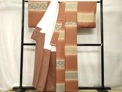 平和屋着物■上質な小紋　横段吉祥文　暈し染め　正絹　逸品　CABI8161ev