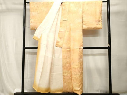 平和屋着物■上質な小紋　笹竹梅飛鶴文　暈し染め　正絹　逸品　CABI8165ev