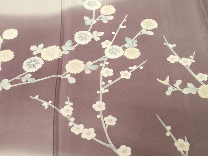 平和屋着物■訪問着　暈し染め　枝菊梅文　暈し染め　正絹　逸品　CABI8166ev