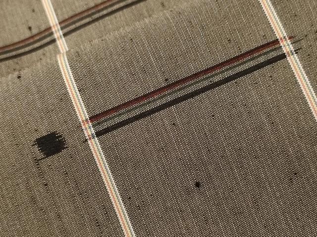 平和屋着物■上質な紬　格子柄　正絹　逸品　CABI8170ev