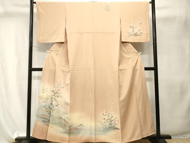 平和屋着物■訪問着　流水花鳥文　暈し染め　金彩　正絹　逸品　CABI8175ev