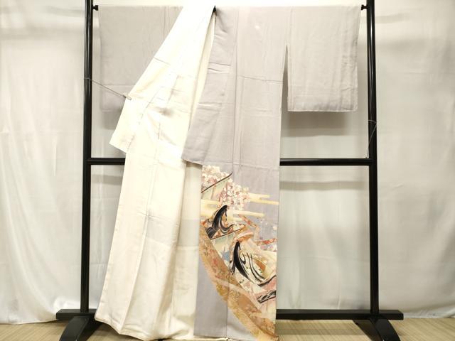 平和屋着物■豪華色留袖　作家物　十二単花文　暈し染め　金彩　正絹　逸品　CABI8185ev