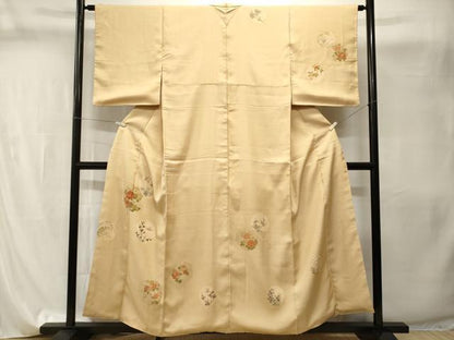 平和屋着物■訪問着　刺繍　草花丸文　正絹　逸品　CABI8186ev