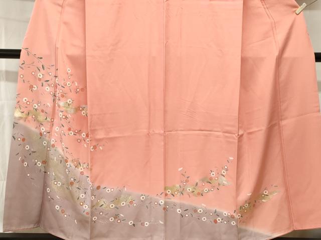 平和屋着物■訪問着　雲取り枝花文　暈し染め　金銀彩　正絹　逸品　CABI8191ev