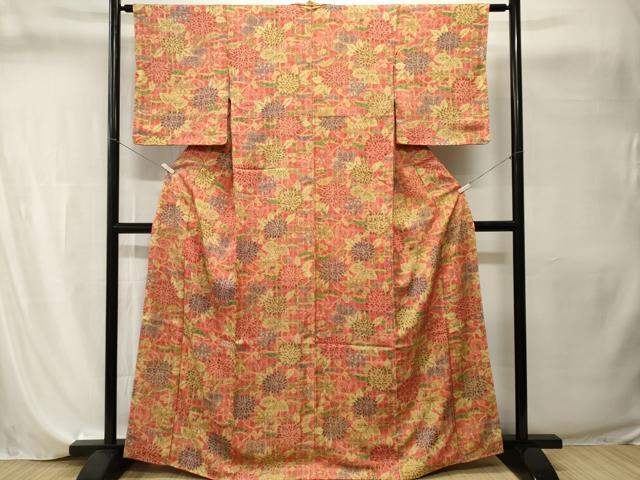 平和屋着物■上質な小紋　木の実枝花松文　正絹　逸品　CABI8192ev